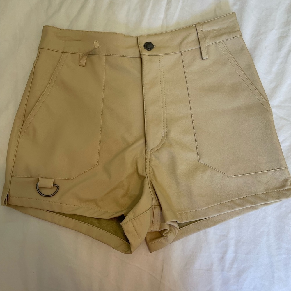 Tan Leather shorts